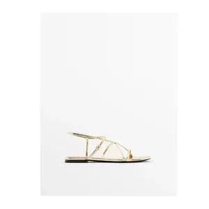 ★ Massimo Dutti★ gold slide sandals 11648650091 Massimo Dutti | Shoes | Massimo Dutti Flat Gold Strappy